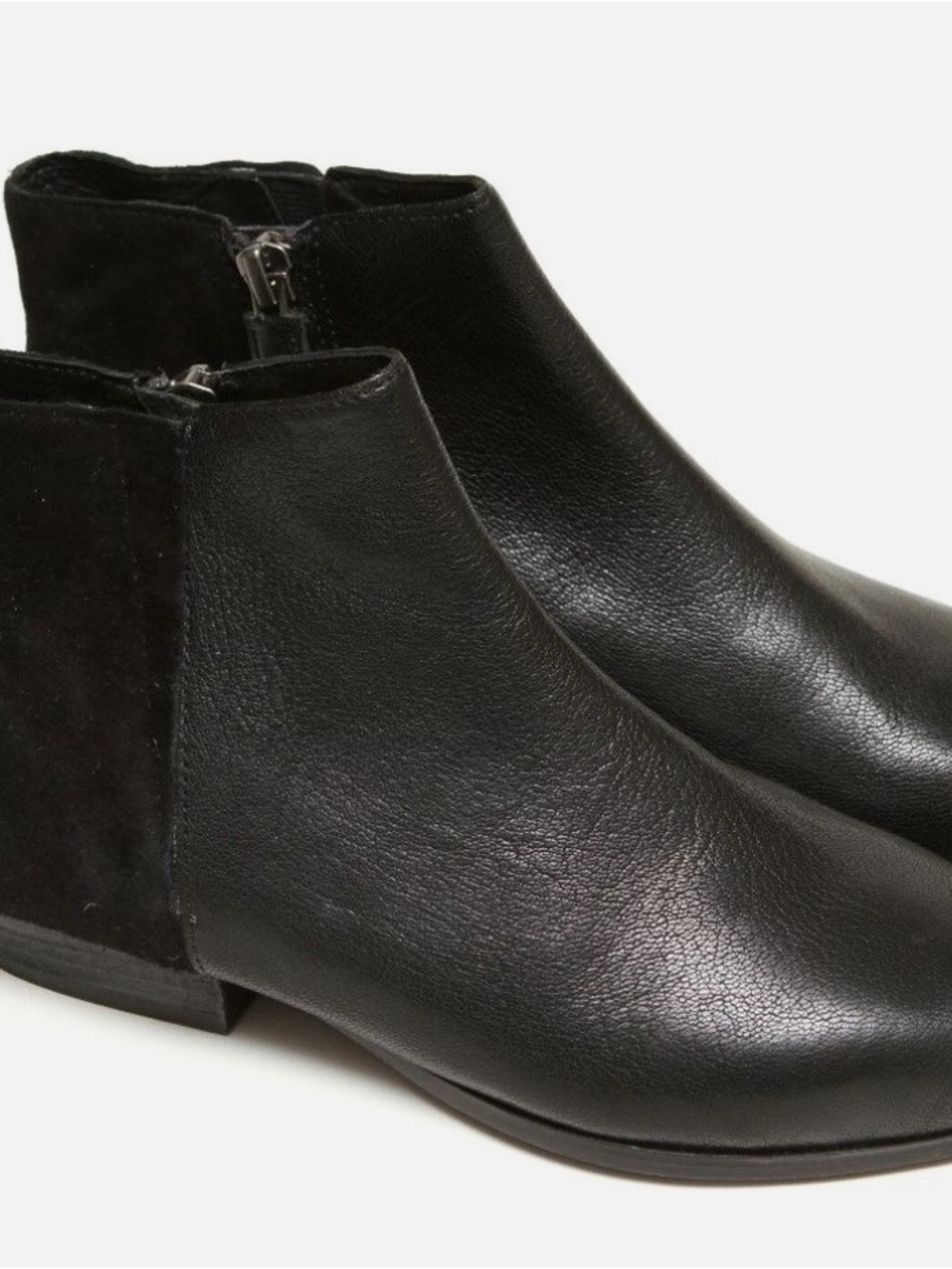 Eileen Fisher Black Leather & Suede Ankle Booties